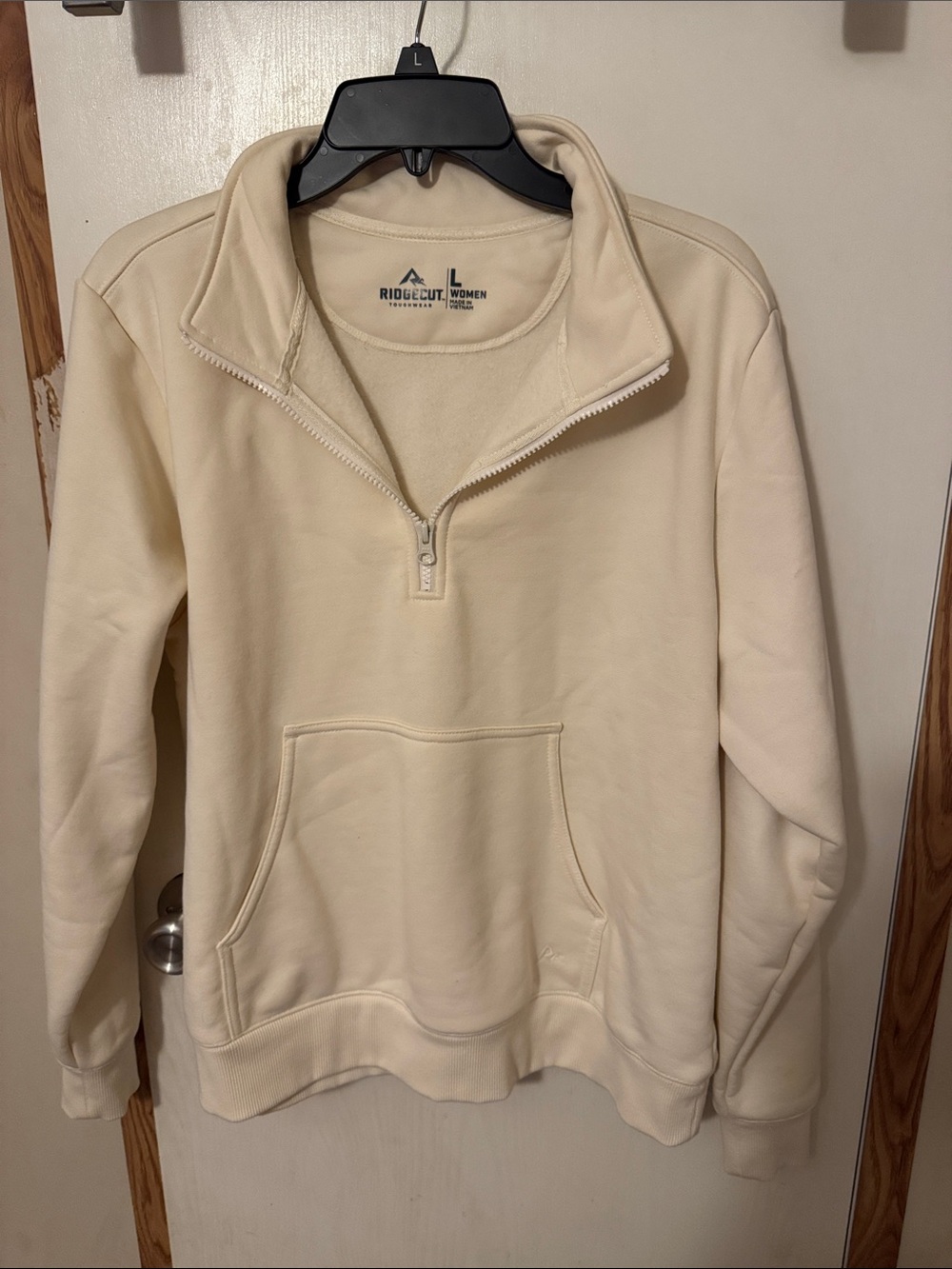 Women Cream Quarter-Zip Pullover Sweater only worn once